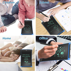 GUYU Colorful Doodle Board LCD Screen Writing Tablet Magnetic Drawing Board Erasable Doodles Notepad Gifts for Ages 3+ Black