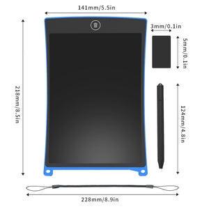 GUYU Colorful Doodle Board LCD Screen Writing Tablet Magnetic Drawing Board Erasable Doodles Notepad Gifts for Ages 3+ Black